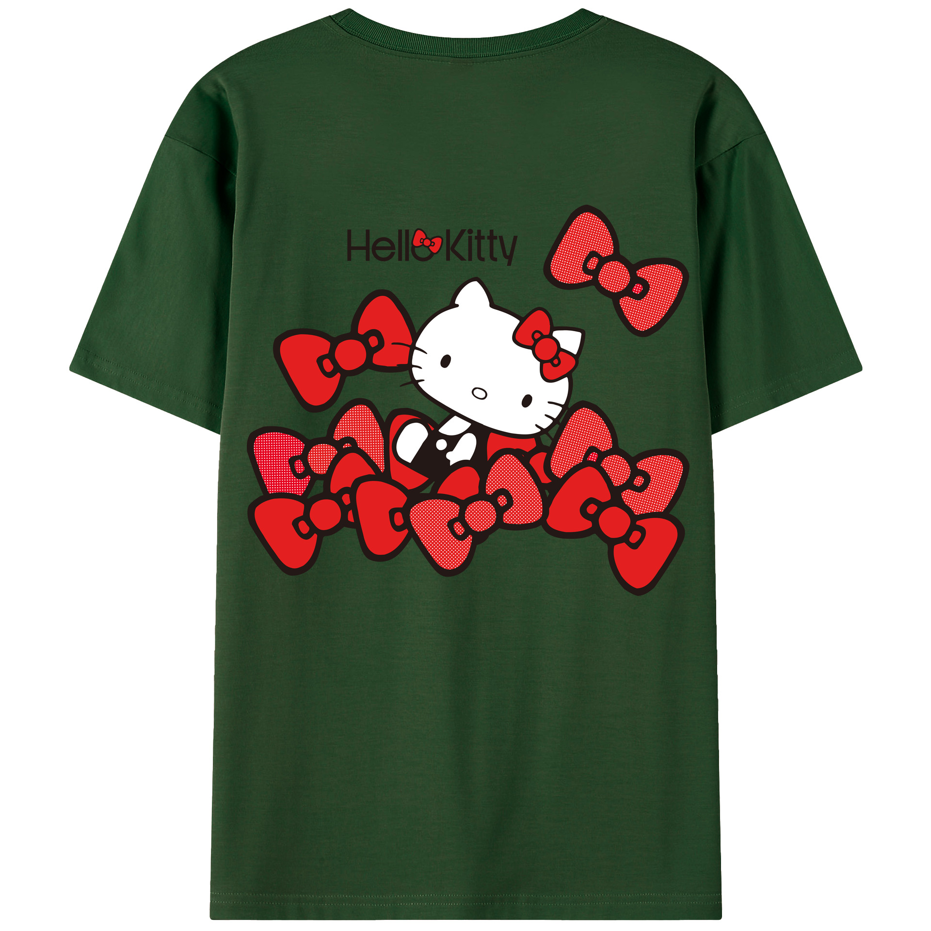 （画像用） Hello Kitty ハローキティ 綿100％半袖Tシャツ（背面プリント）